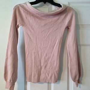 Guess Light Pink Off-Shoulder Sweater